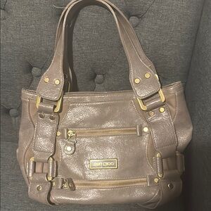 Jimmy Choo Tan Shoulder Bag with Structured Design